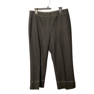 Julie Mitchell Denim Collection Black Cropped Pants‎ White Stitching Women Sz 12